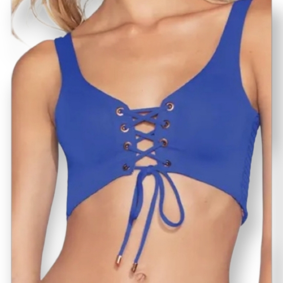 Maaji Smocking Dazzle 4 Way Reversible Bikini Top Womens XS - Picture 1 of 16